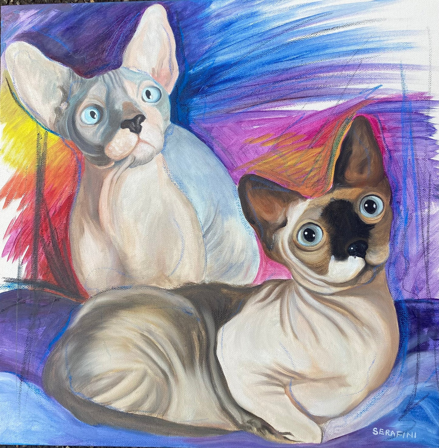 Ritratto Personalizzato del Tuo Cane o Gatto - Dipinto ad Olio su Tela