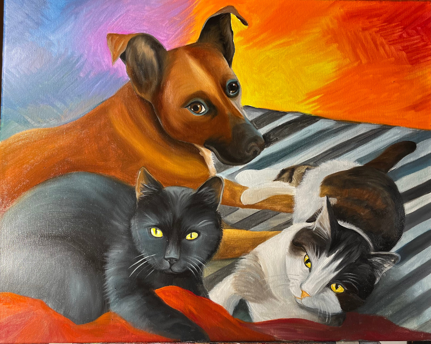 Ritratto Personalizzato del Tuo Cane o Gatto - Dipinto ad Olio su Tela
