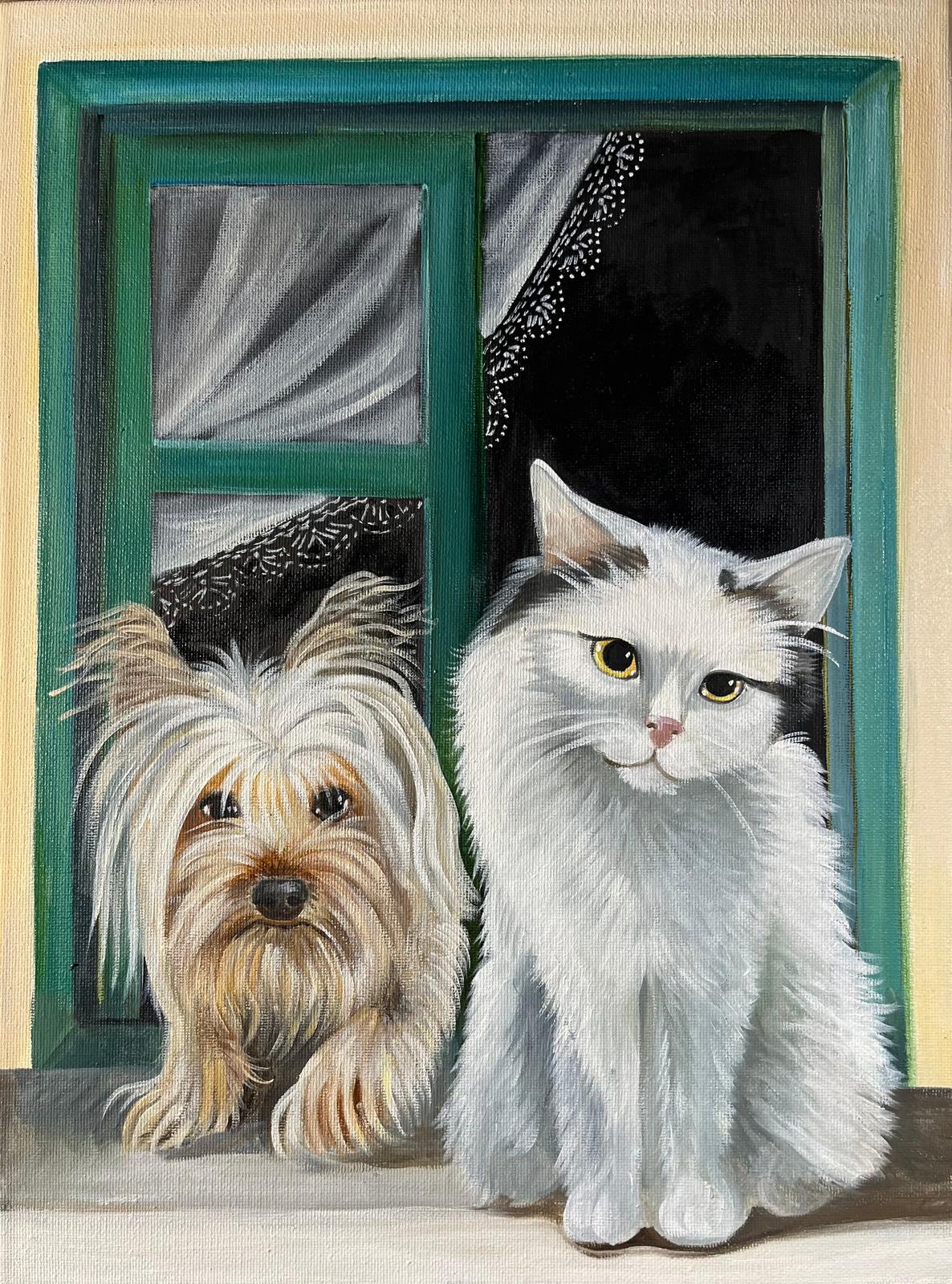 Ritratto Personalizzato del Tuo Cane o Gatto - Dipinto ad Olio su Tela